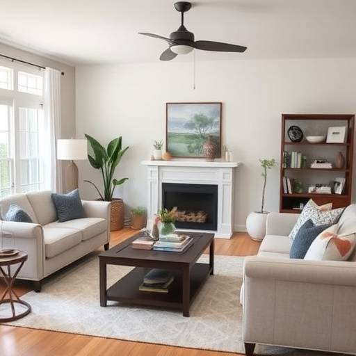A well-organized living room with clean furniture and straightened decor